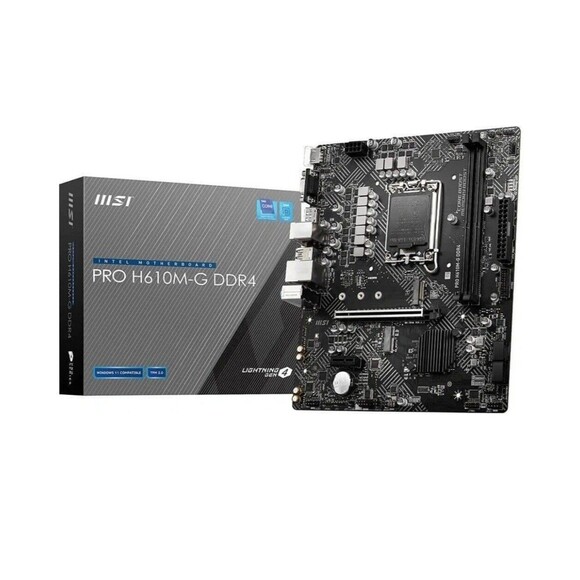 MSI PRO H610M-G DDR4 Motherboard, Micro-ATX - Supports Intel 12th Gen Core Proce - Picture 1 of 6